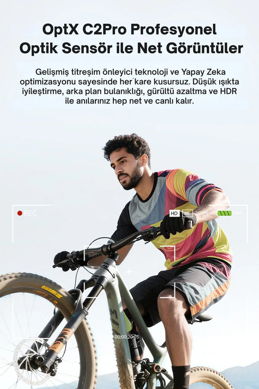 OptX Smart Akıllı Gözlük – Yapay Zeka (AI), Kamera, Bluetooth, Müzik, IPX5