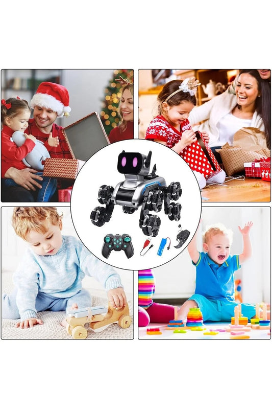 Uzaktan Bilekten Kumandalı Şarjlı 8 Teker Akrobat Robot Köpek Müzikli ve Led Işık 25 cm Köpek Araba