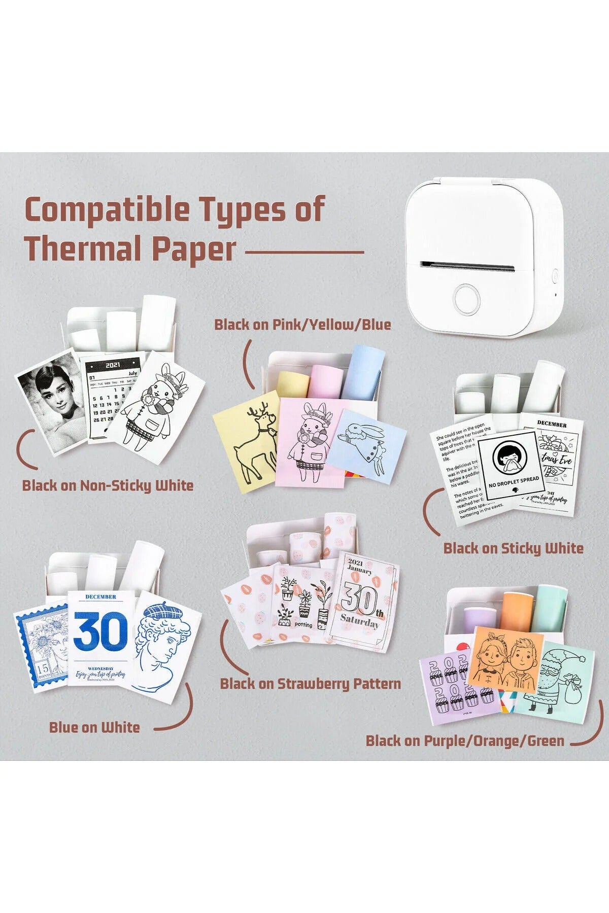 Phomemo T02 Mini Taşınabilir Akıllı Cep Sticker Fotoğraf Yazıcı, Mavi, Yapay Zeka Destekli Uygulama