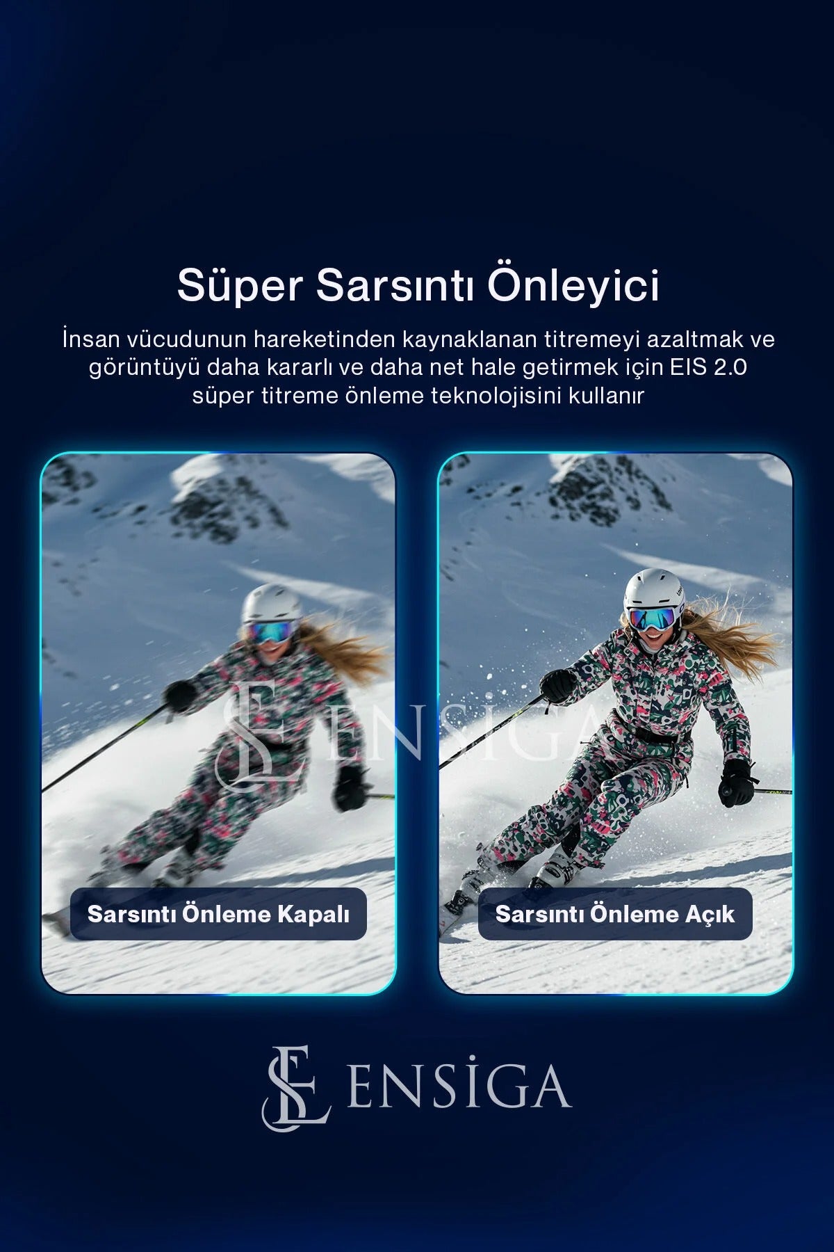 EN SİGA 4K Kafa Monte Video Kamera - 120° Geniş Açı Lens, Anti-Shake, Dahili Pil, App Kontrolü